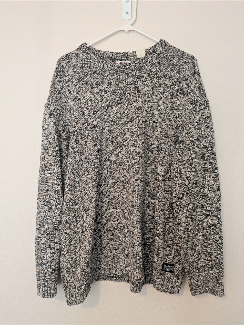 Levi's Marled Black and White Crewneck Sweater